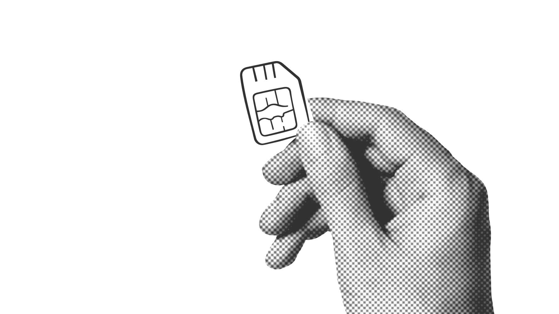 Eine Hand, die ein SIM-Karte hält