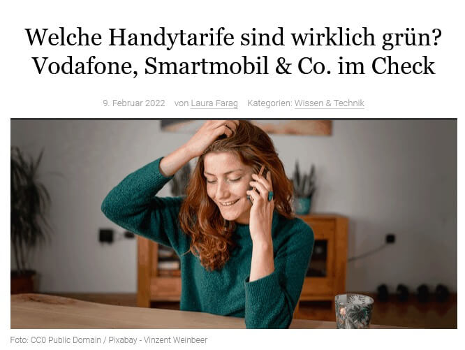 Grüne Handytarife, im Vergleich